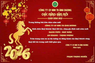 CÔNG TY CP MM TB ÁNH DƯƠNG CHÚC MỪNG NĂM MỚI XUÂN BÍNH NGỌ 2026